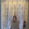 Linda Cortina de Cuentas Soñadora con Lazo para Ventana Saliente, Sala de Estar, Dormitorio, Cortina de Puerta, Decoración de Ambiente, Transformación de Cortina DIY