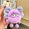 Piel de Conejo Rex Imitación Nuevo Lazo Creativo Bola de Carbón Duende Mochila Colgante Muñeco de Peluche Llavero de Coche Colgante