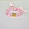Traje de Cinta de Color de 3 Capas Pulsera de Lentejuelas Medias Transparentes Pulsera de Lazo para Dama Pulsera Linda de Manguera de Silicona