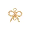 Accesorios para joyería DIY, moño, accesorios de doble colgante, cobre coreano chapado en oro real de 14K, colgante de moño, fabricantes, venta al por mayor