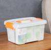 Caja de almacenamiento portátil de plástico para el hogar, para cosméticos, refrigerios y estudiantes, gruesa, tamaño pequeño, con tapa.