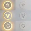 Lámpara de pared acrílica LED lámpara de noche de dormitorio sala de estar pasillo pasillo Lámpara redonda LED iluminación una generación de pelo