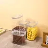 Novo Pote Selado Transparente de Plástico para Animais de Estimação de Grau Alimentício Caixa de Armazenamento de Cozinha Pote de Armazenamento de Grãos Caixa de Armazenamento