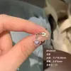 Pendientes de Acero de Titanio 316L con Colgante Sencillo de Grapadora Saturno, Tornillos para Cartílago con Circonita, Pendientes de Piercing con Rosca Externa