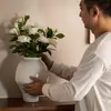 Vaso de Cerâmica Retrô Nostálgico de Jingdezhen Novo Estilo Chinês Ornamento para Arranjo de Flores para Pousada Hotel Decoração de Casa Flores Secas