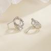 Anillo de diamantes Aretes de circonita para mujer temperamento dulce de lujo ligero diseño exquisito aretes populares para uso diario que combinan con todo 2023