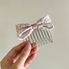 Pente invertido requintado e fofo para penteados estilo princesa, presilhas laterais para cabelo para mulheres, acessórios de cabelo com laço estilo coreano e presilhas de cabelo da moda para estilizar e arrumar fios soltos