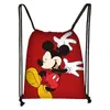 Mochila Nueva de Dibujo con Cordón Estampado Colorido de Mickey Poliéster Gran Capacidad Moderna con Cordón para Niños Venta al por Mayor Caliente
