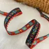 1.2cm Oreja de Madera Borde Seda Dorada Nuevo Vintage Estilo Étnico Hecho a Mano DIY Cinta de Lazo Accesorios para el Cabello Accesorios para la Cabeza