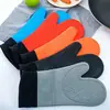Luvas de Silicone Personalizadas para Micro-ondas, Estendidas e Acolchoadas com Algodão, Luvas Isolantes de Calor, Luvas de Cozinha para Assar, Antiderrapantes e Resistentes a Altas Temperaturas