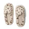 Pantuflas de algodón con puntera abierta, cálidas, de felpa, con manchas, para mujer, de Amazon, transfronterizas; pantuflas peludas con bloques de color y manchas, para interior del hogar, para mujer