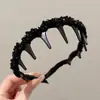 Diadema Ondulada Marrón para Mujer, Uso Diario, Antideslizante, con Dientes, para Lavarse la Cara, Accesorio para el Cabello