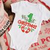 2023 Natal Nova série Meu 1º Natal algodão bebê macacão manga curta bebê macacão