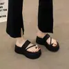 Sandalias de Playa de Plataforma con Aumento de Altura para Mujer Petite de Moda, Chanclas con Suela de Plataforma, Sandalias Deslizantes con Pedrería para Exteriores, Nuevo Modelo 2025