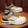 Zapatos de Primavera para Hombre Nuevos Zapatos Transpirables de Caña Alta Zapatos Blancos Versátiles y Modernos para Hombre Tenis Deportivos y de Ocio de Suela Gruesa para Hombre