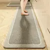 Tapete de Chão Simples de Terra de Diatomáceas, Conjunto de Duas Peças Longas, Resistente à Sujeira, Lavável, Tapete Antiderrapante, Tapete de Chão de Cozinha Absorvente de Água e Óleo