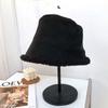 Chapéu feminino inverno estilo coreano para todos os jogos de celebridades da internet forrado de lã de camurça de lã de cordeiro chapéu de pescador outono e inverno quente chapéu de bacia de pelúcia