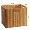 Cesta de almacenamiento de mimbre sintético ropa sucia juguetes bocadillos artículos varios cesta de almacenamiento tejida en bambú hogar sala de estar mueble de TV escritorio completo