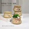 Cerâmica Queimada Lisa de Grés Flor de Carne Flor de Ameixa Orquídea Bambu Crisântemo Aplique Respirável Vaso para Plantas Verdes de Jardinagem Origem Atacado