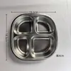 Platos de Cena para Niños de Acero Inoxidable al por Mayor con Compartimentos para Bebés, Niños y Niñas, Platos Especiales de Vajilla para Bebés y Guarderías