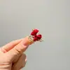 Acessórios de Cabelo Presilha Pinça Pequena Laço Veludo Vermelho Alta Qualidade Feminino Outono Inverno Presilha de Cabelo Princesa Presilha Lateral Presilha para Franja