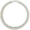 Colar de Pérolas de Fileira Dupla de Alto Brilho Mais Vendido no Exterior, Corrente Curta Versátil para Clavícula Cravejada de Diamantes, Acessórios para Vestido de Banquete, Colar Feminino