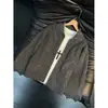 Suéter Abrigo Cardigan Gris Estilo Old Money con Cremallera y Cuello Alto para Hombre Holgado Casual Retro Americano Ropa de Punto