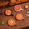 Casa de Muñecas Miniatura Simulación Charola de Pizza Accesorios para Jugar a Comer Modelo de Juego de Imitación Pequeños Adornos
