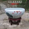 Tanque de Agua para Flores para Cultivar Nenúfares, Tanque de Peces Hidropónico para Acuicultura, Macetas de Cerámica, Barril Profundo de Loto Antiguo de Gran Diámetro Tanque Feng Shui