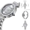 Marca Suiza Nuevo Popular en Xiaohongshu Reloj para Mujer Incrustado de Diamantes Completamente de Diamantes Correa de Acero Cuarzo Reloj para Mujer Madreperla