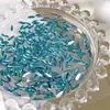 2*6 Gota d'Água Azul Lago Fundo Plana Forma Especial Unha Diamante Arte de Unha Joia de Diamante Celebridade da Internet Estilo Quente Azul Pavão Clareamento Decoração de Unha