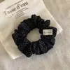 Scrunchie de algodão e linho para outono, prendedor de coque, acessório de cabelo elegante