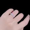 Anillo Hw de Cubo de Azúcar Diamante de Plata de Ley S925 para Mujer Estilo Ins Moda Nicho Índice de Piedra de Alto Carbono Anillo de Dedo Anillo Plano de Lujo Accesible