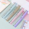 Régua Reta Cor Quente 15cm Régua Plástico Transparente Simples Desenho Animado com Linha Reta Material Escolar Primário Régua Reta Infantil