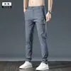 Pantalones casuales para hombre transfronterizos, estilo fino de verano, marca de moda, pantalones largos rectos holgados de seda helada, pantalones deportivos de secado rápido para hombre en verano