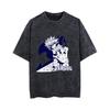 Playera de Manga Corta para Pareja Lavada Animación Secundaria Fairy Tail Cola de Duende Suministro Transfronterizo Exportación
