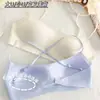 Base Líquida Invisível Sutiã de Costas Baixas Bonito para Mulheres Copas Fixas Sem Costura Sem Aro Push-Up Suporte Lateral Alças Finas Sutiã