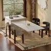 Silla de comedor vintage de madera maciza estilo francés, mesa y silla de comedor antiguas wabi-sabi para uso doméstico, silla nórdica de diseño de alta gama con respaldo