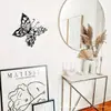 Decoración de Pared de Flores Mariposa Transfronteriza Decoración de Flores Metálicas Silueta de Animal Artesanía Sala de Estar Dormitorio Estudio Colgante para Exteriores