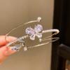 Pulsera Abierta de Doble Capa Flor de Circonita Francesa, Lujo Ligero, Gama Alta, Pulsera Exquisita, Moda Diaria, Pulsera Versátil para Mujer