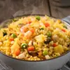 Jiekoufu Arroz Frito alho Hambúrguer de Carne Enguia Arroz Frito de Yangzhou Frutos do Mar Arroz com Abacaxi Semi-acabado Comercial 350g