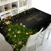 Toalha de Mesa Decorativa para Cena de Árvore de Natal Venda Quente Transfronteiriça Papai Noel Floco de Neve Boneco de Neve Impermeável Capa para Mesa de Jantar