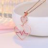 Collar electrocardiograma de baratijas europeas y americanas, cadena clavicular para mujer, joyería de desamor con forma de corazón rojo, colgante para el Día de San Valentín