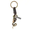 Llavero Creativo Popular Nuevo Europeo y Americano Regalo Pequeño para Hombre y Mujer Aleación Bronce Ancla de Barco Vintage Colgante de Cuero Trenzado