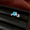 Conjunto de Brincos e Colar Anel Aberto Flor Redonda de Zircônia Luxo Leve Moda Elegante Joias Exquisitas para Mulheres