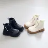 Botas Martin Femininas 2026 Outono/Inverno Novas Botas de Cano Curto Infantis Botas de Estudante Botas de Couro Florais Estilo Britânico para Crianças