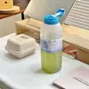 Garrafa de Água Plástica para Ciclismo de Verão Estilo Ins, Garrafa de Água Esportiva Portátil ao Ar Livre Estilo Coreano, Garrafa de Água para Estudantes de Grande Capacidade Anti-Queda