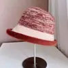 Gorro de Punto Air Curl Japonés para Mujer Otoño e Invierno Mezcla de Lana de Conejo Gorro de Pescador Color de Contraste Degradado Cálido Gorro Cubo Tendencia