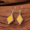 Pendientes de Colgante Geométricos de Moda Sencillos de Venta Caliente Transfronterizos, Pendientes Versátiles de Rombo Rectangular Coloridos de Nicho Único para Mujeres