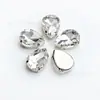 Diamante de Cristal de Alta Calidad Gotas de Agua Fondo Puntiagudo Pedrería Garra Plateada Diamante Cosido a Mano DIY Ropa Zapatos Bolso Accesorios de Joyería